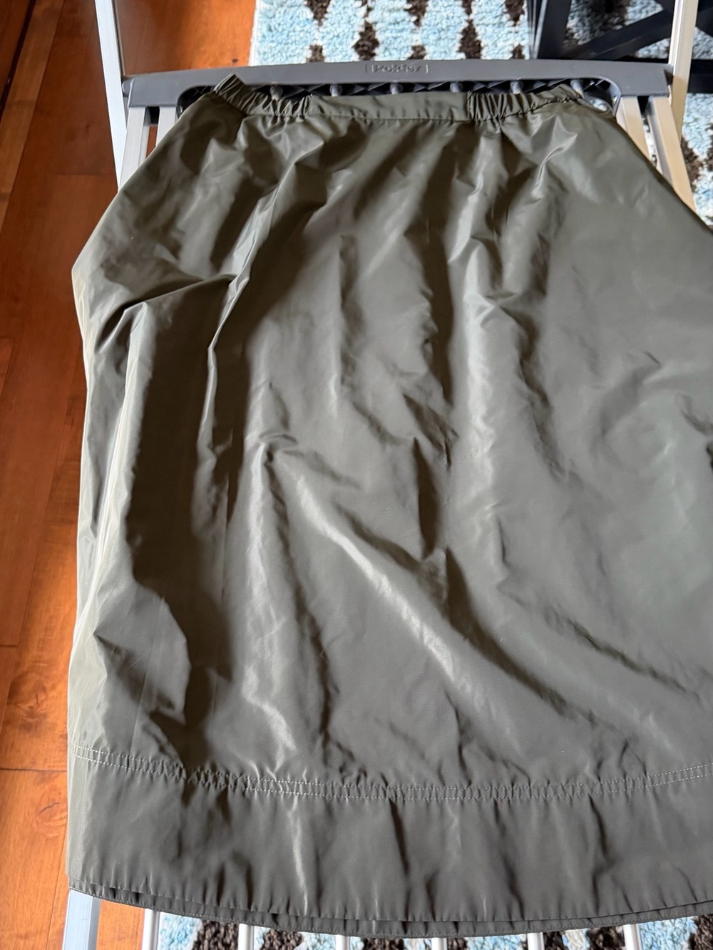 Aspesi Olive Green Full A-Line Skirt,nylon - Picture 4 of 5